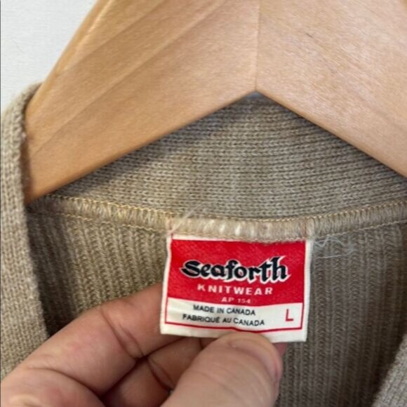 Vintage Seaforth Men's Beige Cardigan Sweater - Picture 3 of 5